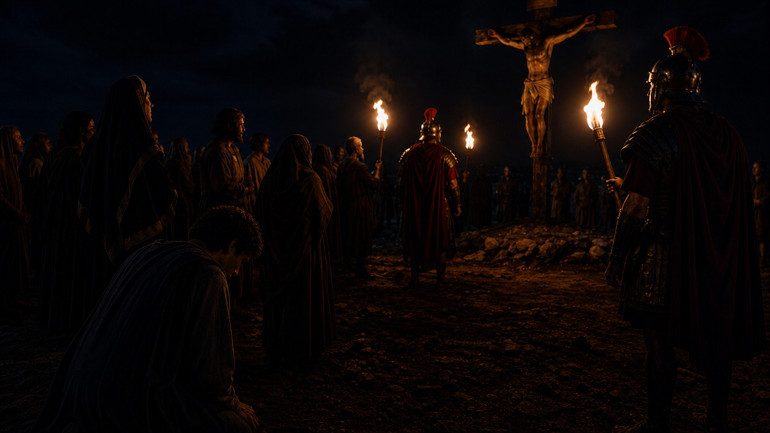 John Kneeling Cross Dark